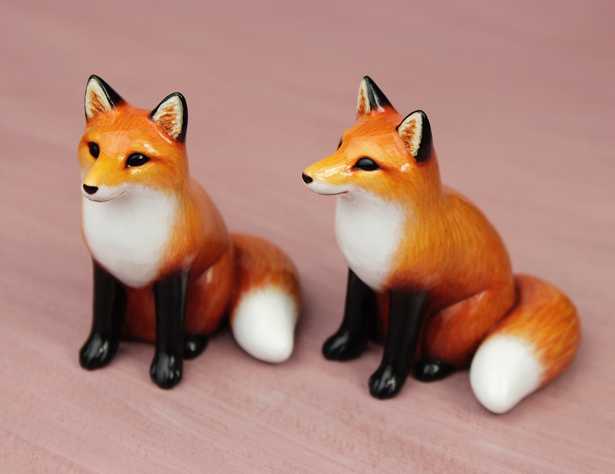 Polyresin Figurine fuchs Red Fox Vixen Animal Decorative Figures Made From  Braun