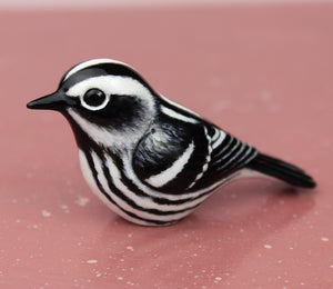 Black and white warbler figurine