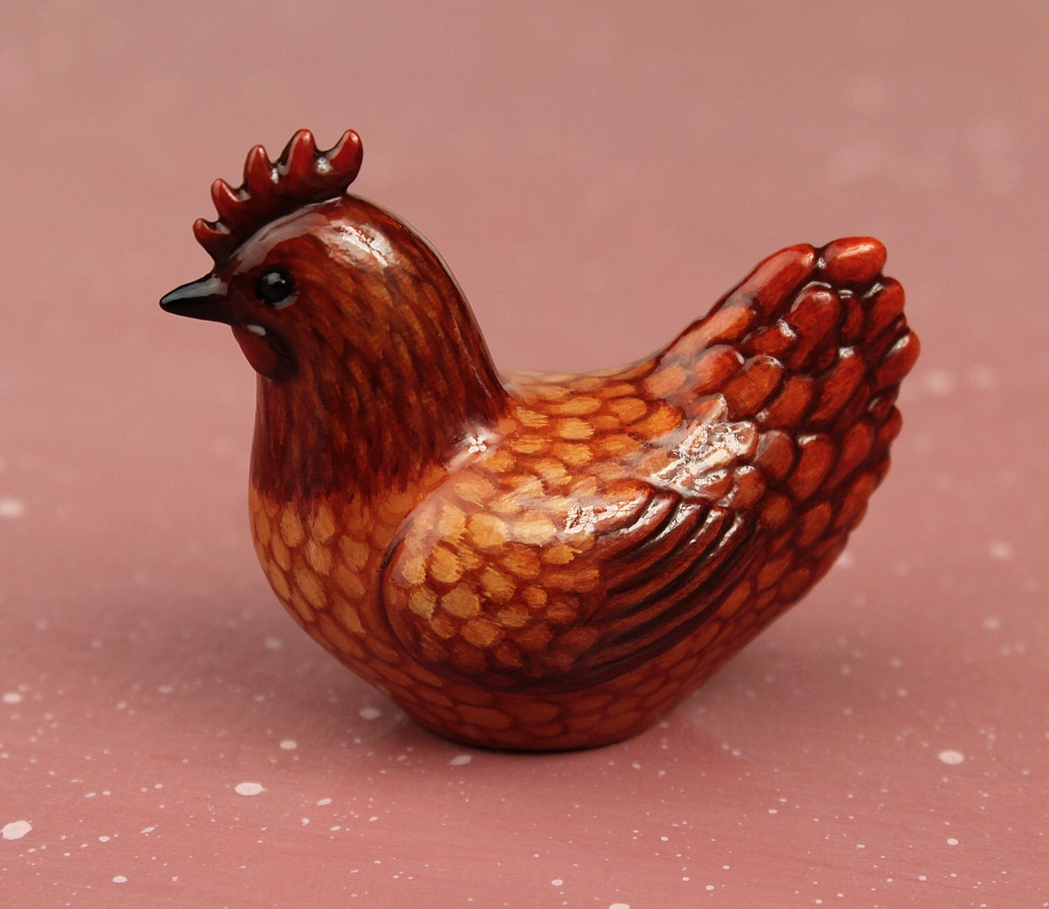 handmade chicken figurine
