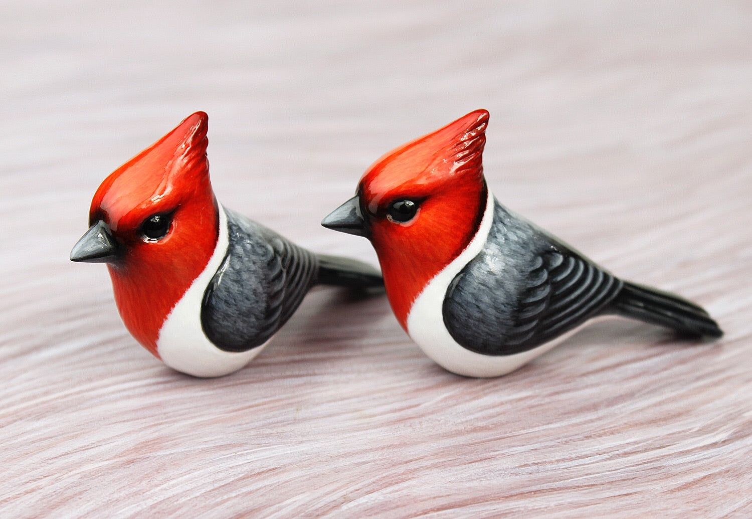 red crested cardinal figurines