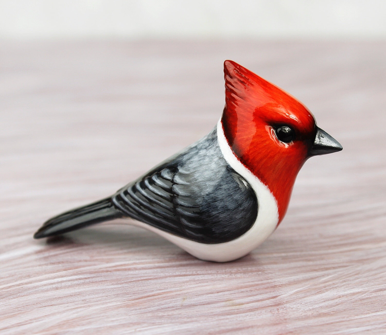 red crested cardinal figurine